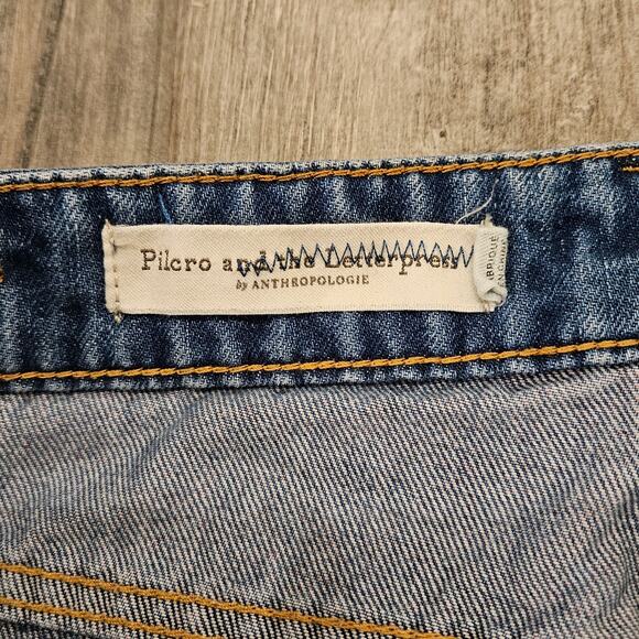 Pilcro Jeans Womens Size 28 Slim Boyfriend Distressed Pink Frayed Ankle Crop - Picture 9 of 11